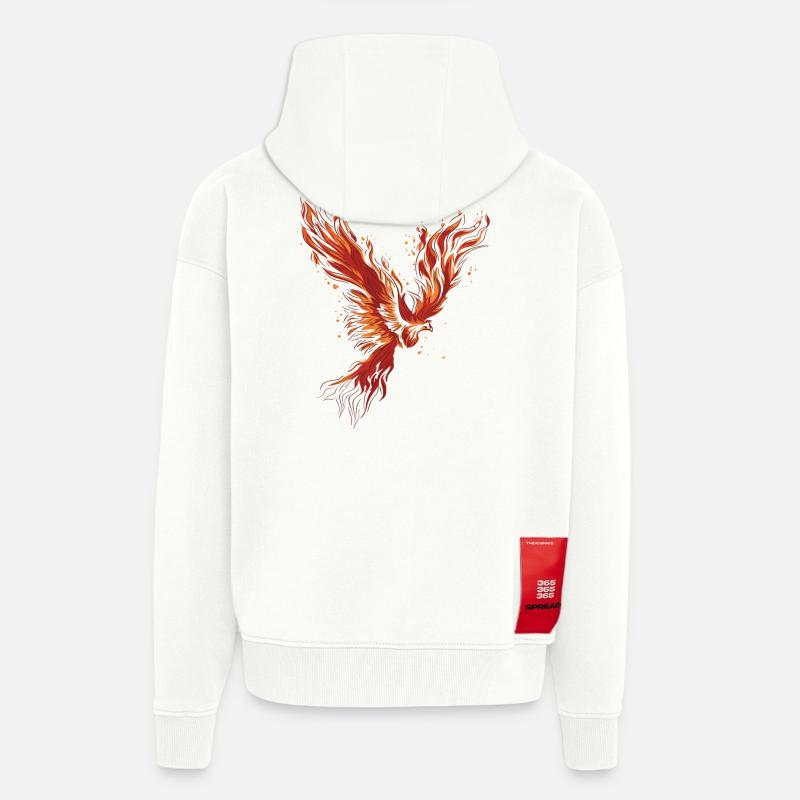 Brennender Phönix - Zip Hoodie - made by SPREAD - OFF WHITE