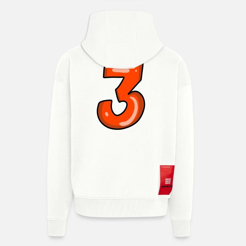 3 rot - Zip Hoodie - made by SPREAD - OFF WHITE