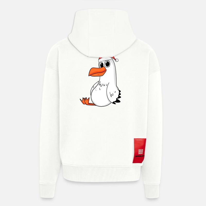 Noël mouette - Veste à capuche bio épaisse oversize fabriqué en UE - OFF WHITE
