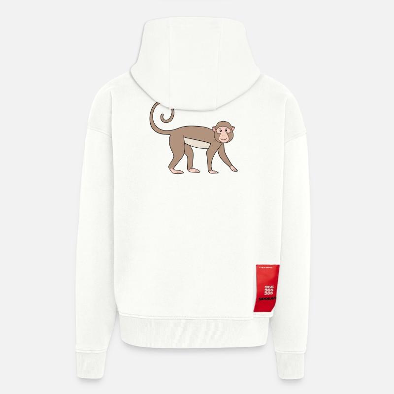 Marmoset Monkey - Zip Hoodie - made by SPREAD - OFF WHITE
