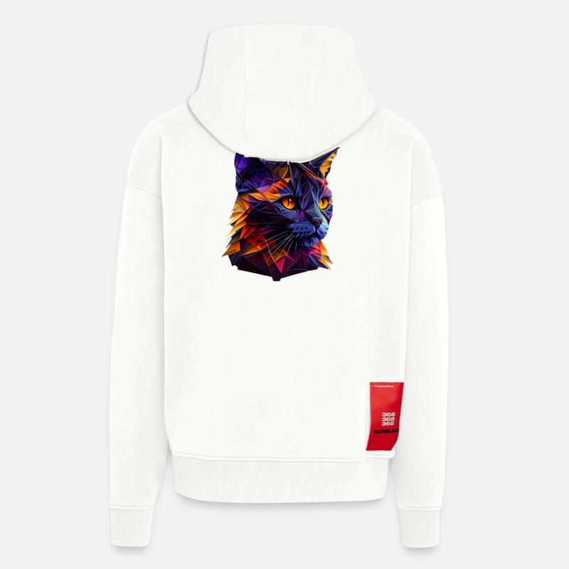Katze Katzen Kätzchen Polygon Katze - Zip Hoodie - made by SPREAD - OFF WHITE