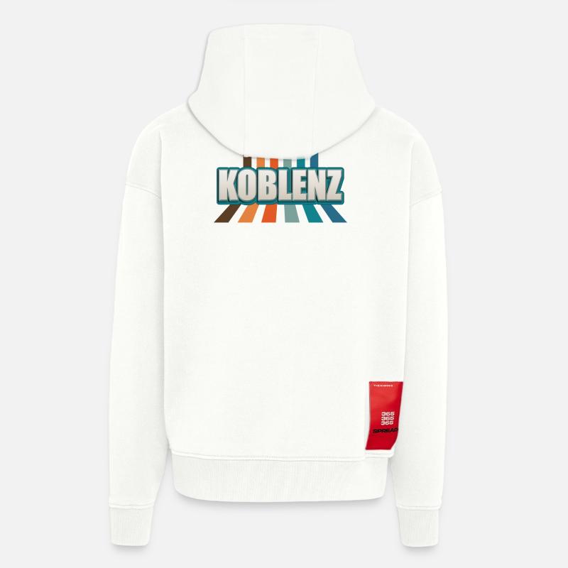 Coblenzerin Coblence Coblence - Veste à capuche bio épaisse oversize fabriqué en UE - OFF WHITE