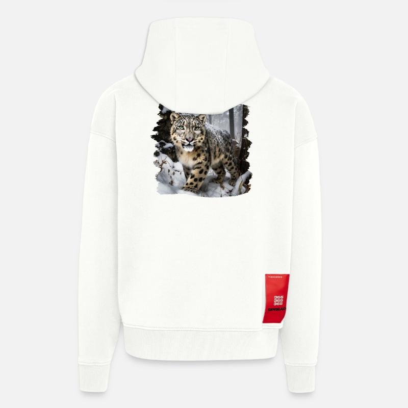 Snow Leopard Snow Leopard - Zip Hoodie - made by SPREAD - OFF WHITE