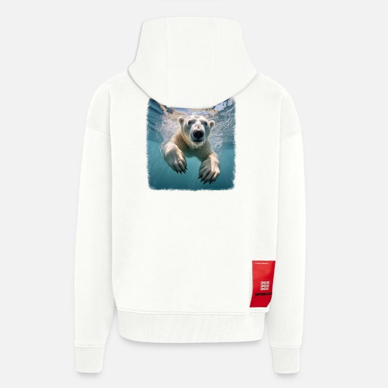 Eisbären realistic Eisbär - Zip Hoodie - made by SPREAD - OFF WHITE