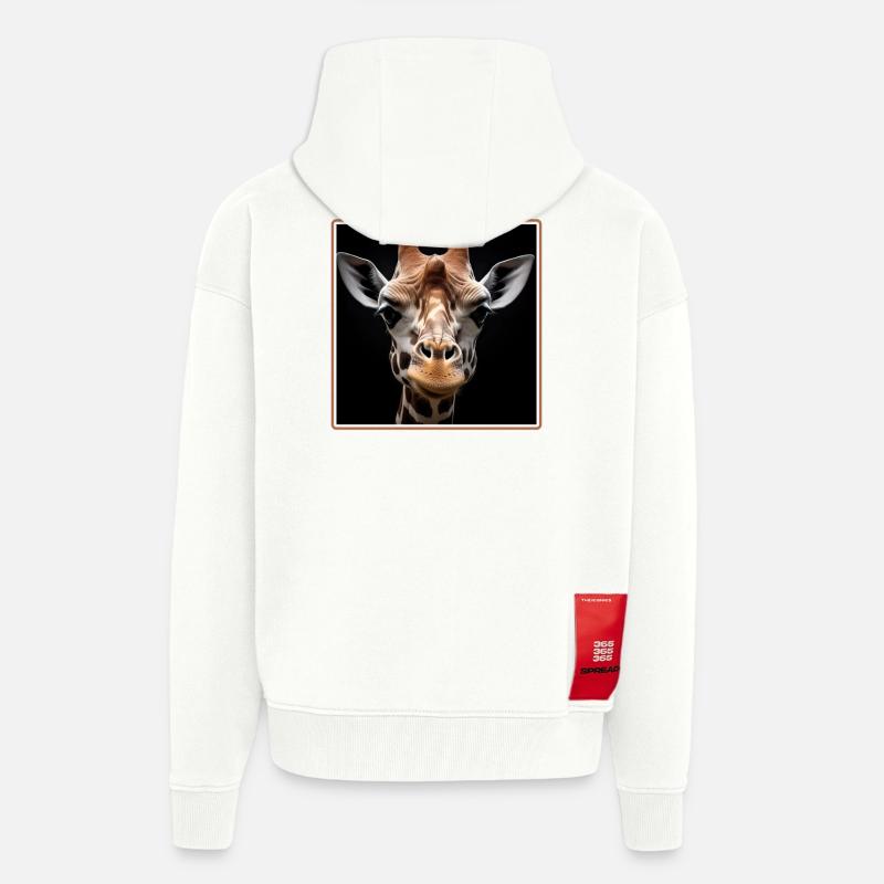 Giraffen realistic Giraffe - Zip Hoodie - made by SPREAD - OFF WHITE