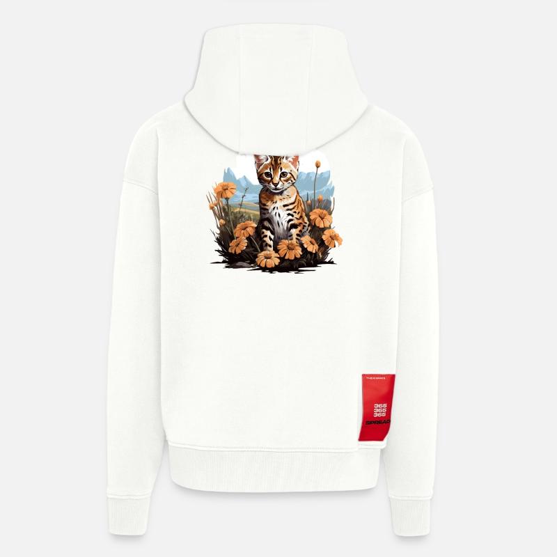 Ocicat Kitten Ocicat Cat - Zip Hoodie - made by SPREAD - OFF WHITE