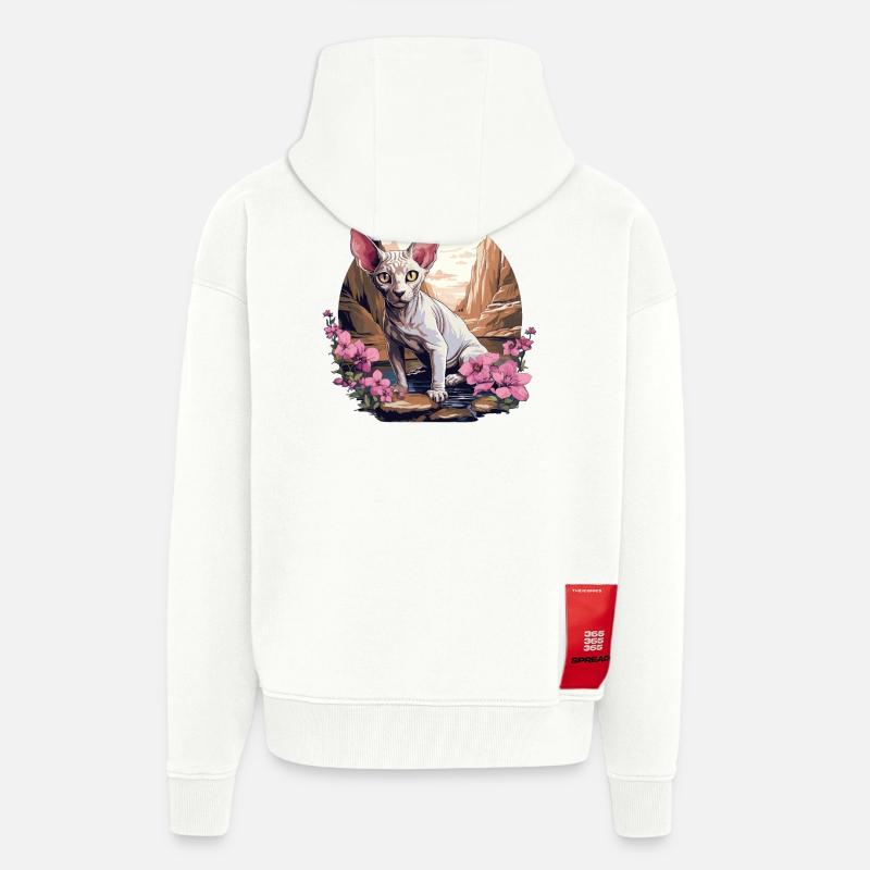 Sphynx Kätzchen Sphynx Katze - Zip Hoodie - made by SPREAD - OFF WHITE
