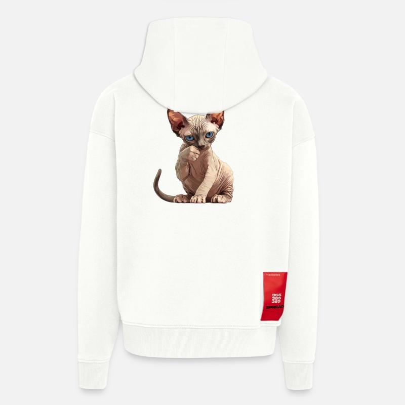 Sphynx Kätzchen Sphynx Katze - Zip Hoodie - made by SPREAD - OFF WHITE