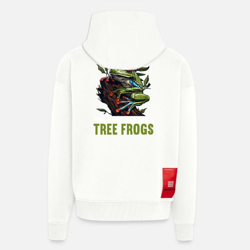 Rainette Baumfrösche Baumfrosch - Veste à capuche bio épaisse oversize fabriqué en UE - OFF WHITE