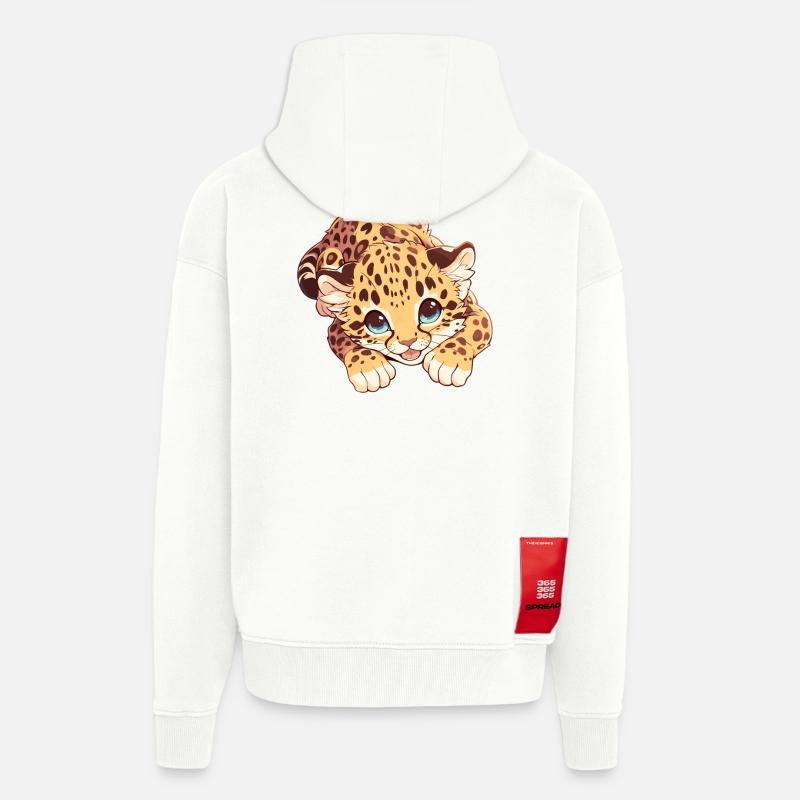 Léopard de l’Amour Amurleoparden Amurleopard - Veste à capuche bio épaisse oversize fabriqué en UE - OFF WHITE