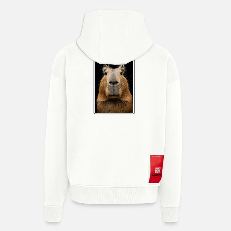 Capybaras Capybara - Veste à capuche bio épaisse oversize fabriqué en UE - OFF WHITE