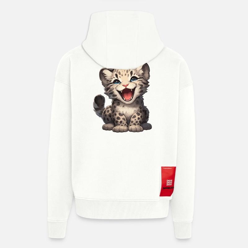 Clouded Leopard Nebelparder - Zip Hoodie - made by SPREAD - OFF WHITE