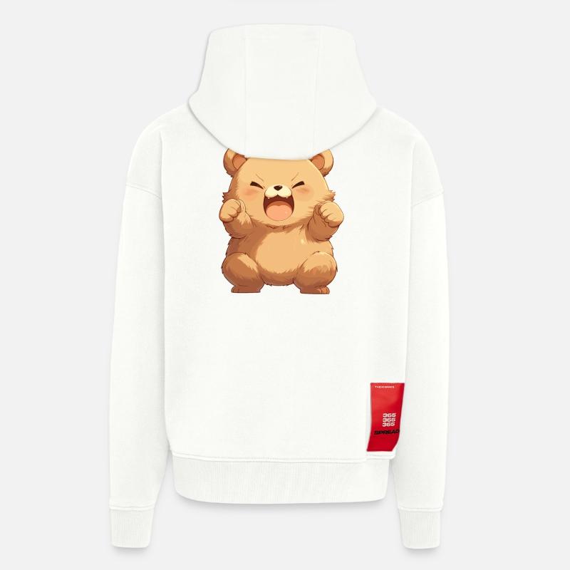 Ours Bären Bär - Veste à capuche bio épaisse oversize fabriqué en UE - OFF WHITE