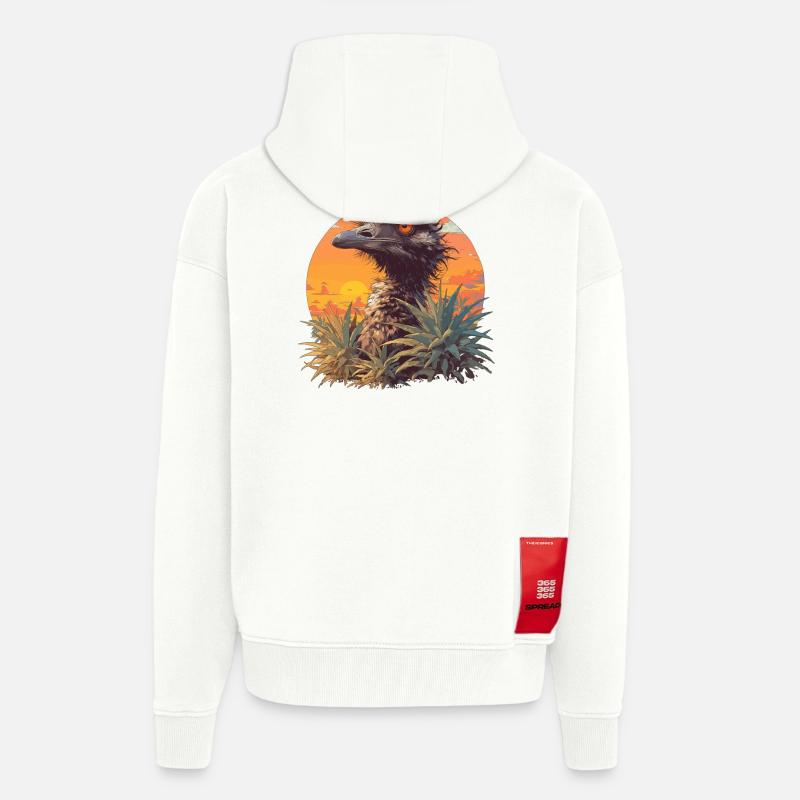 Emus Emu - Veste à capuche bio épaisse oversize fabriqué en UE - OFF WHITE