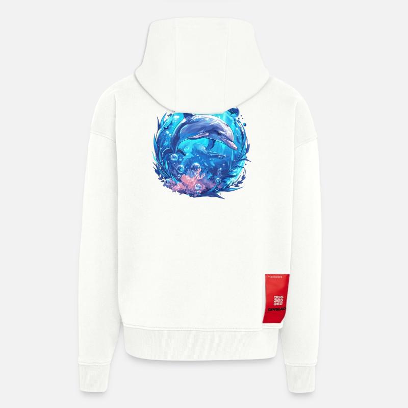 Dauphin Dauphins Dauphin - Veste à capuche bio épaisse oversize fabriqué en UE - OFF WHITE