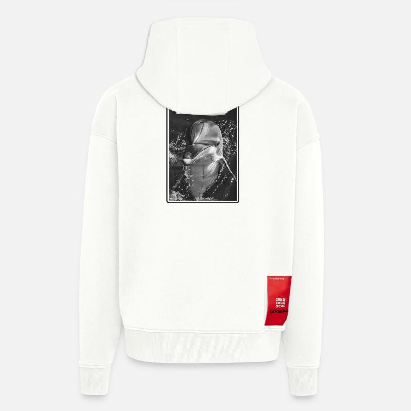 Dolphin Delfine Delfin - Zip Hoodie - made by SPREAD - OFF WHITE