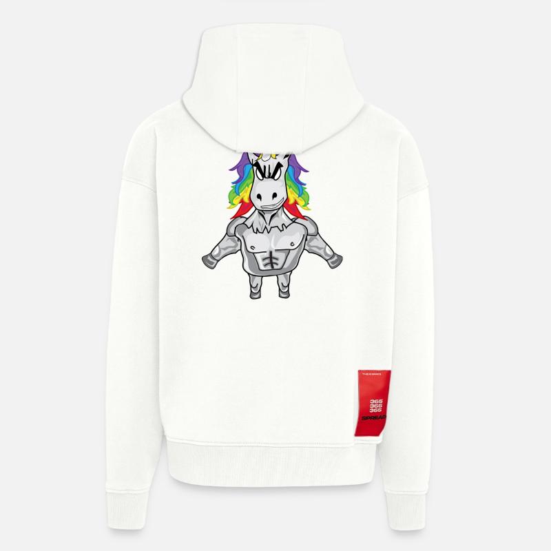 muscle Unicorn - Veste à capuche bio épaisse oversize fabriqué en UE - OFF WHITE