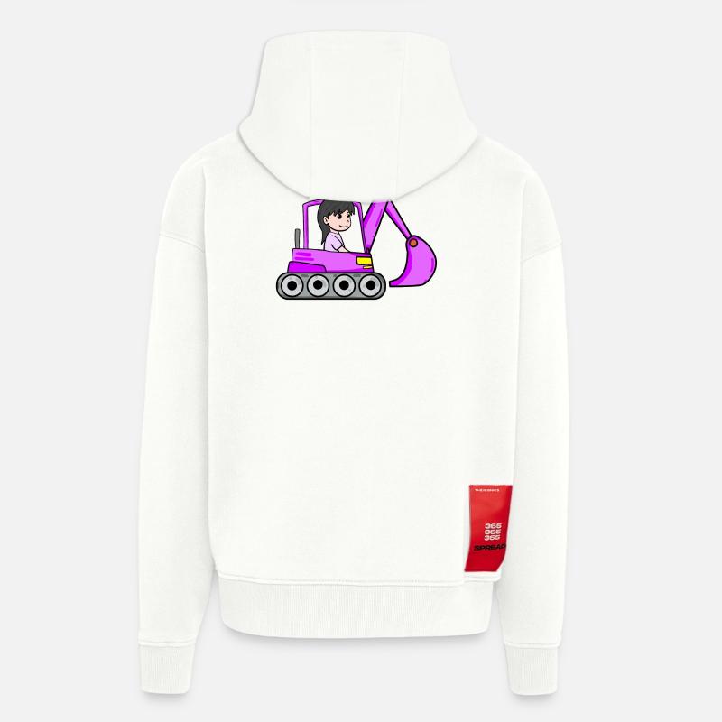 Rosa Bagger Mädchen - Zip Hoodie - made by SPREAD - OFF WHITE