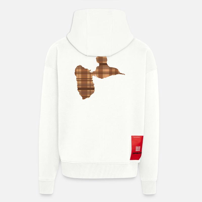 Tshirt gwada madrasse Marron - Veste à capuche bio épaisse oversize fabriqué en UE - OFF WHITE