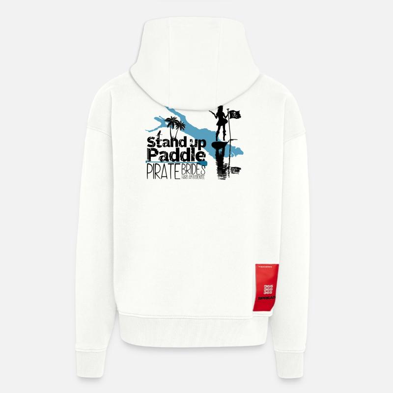SUP Pirate Brides Bodensee - Veste à capuche bio épaisse oversize fabriqué en UE - OFF WHITE