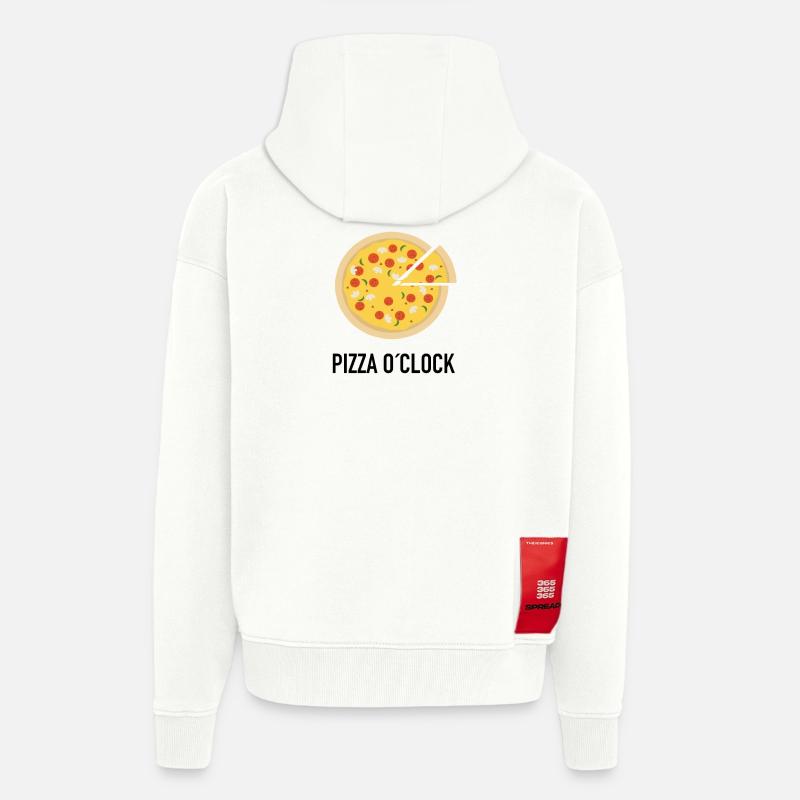 Pizza O´clock Essen als Geschenk - Zip Hoodie - made by SPREAD - OFF WHITE