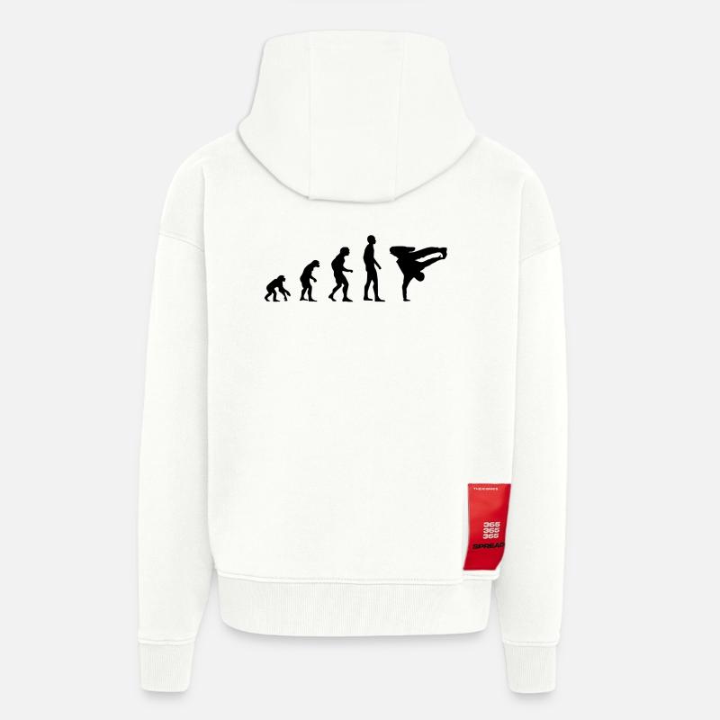 Breakdance Evolution Silhouette - Veste à capuche bio épaisse oversize fabriqué en UE - OFF WHITE