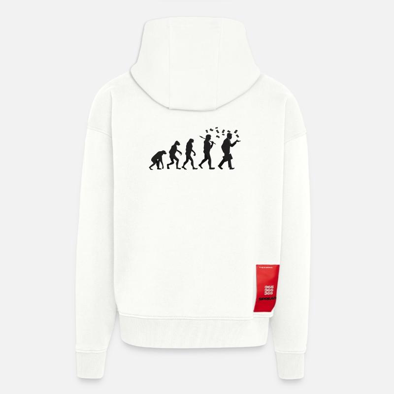 Evolution - Kapitalist - Geschenk - Zip Hoodie - made by SPREAD - OFF WHITE