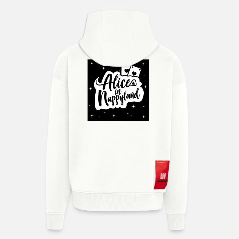 Alice au Nappyland 1 - Veste à capuche bio épaisse oversize fabriqué en UE - OFF WHITE