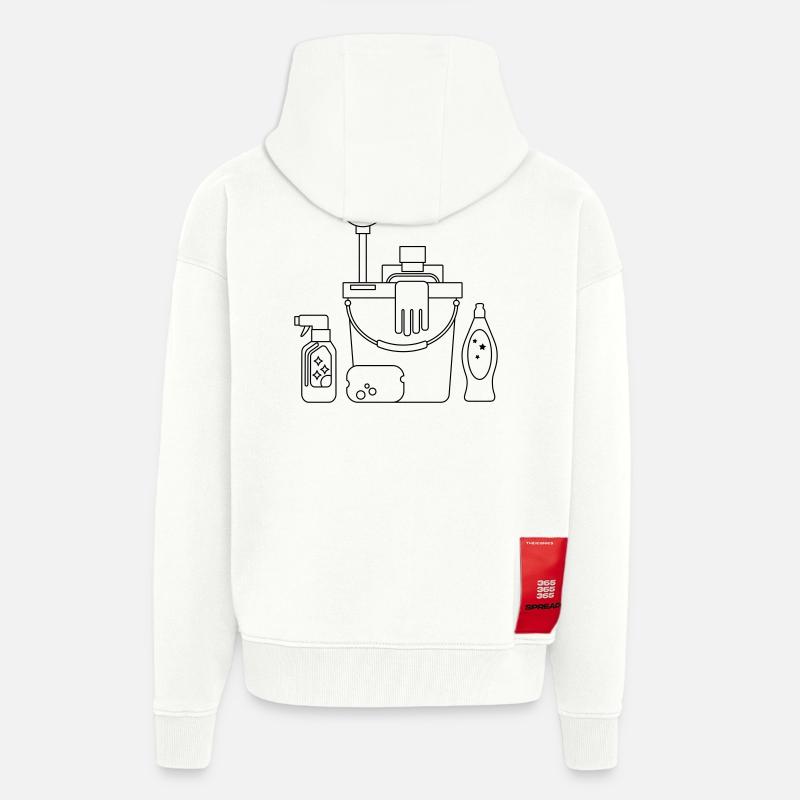 Putzeimer - Veste à capuche bio épaisse oversize fabriqué en UE - OFF WHITE