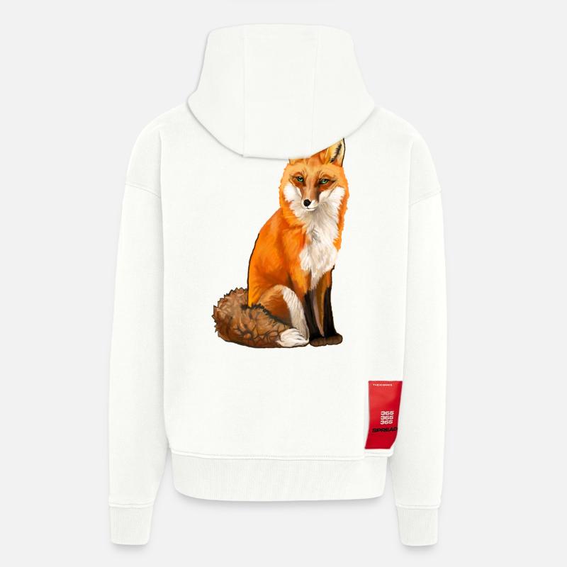 fox - Zip Hoodie - made by SPREAD - OFF WHITE