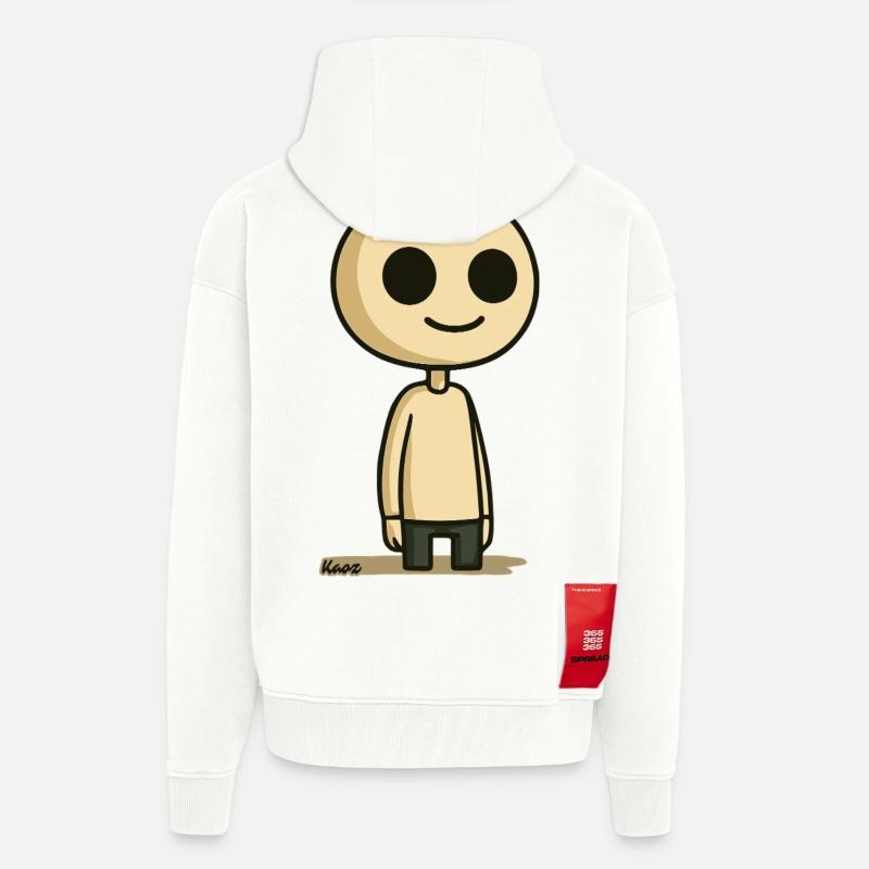 Schlichte Comic Figur mit rundem Kopf - Zip Hoodie - made by SPREAD - OFF WHITE
