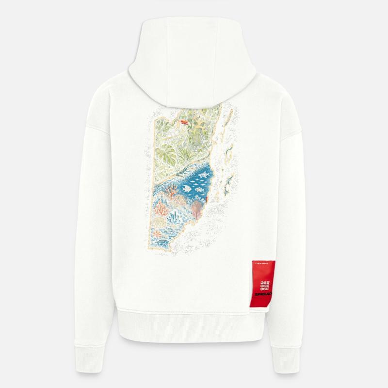 Belize Belizean Root - Zip Hoodie - made by SPREAD - OFF WHITE