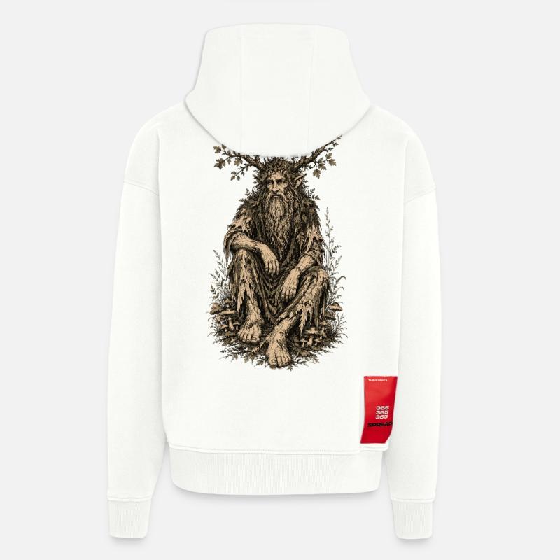 Assis Leshy - Veste à capuche bio épaisse oversize fabriqué en UE - OFF WHITE