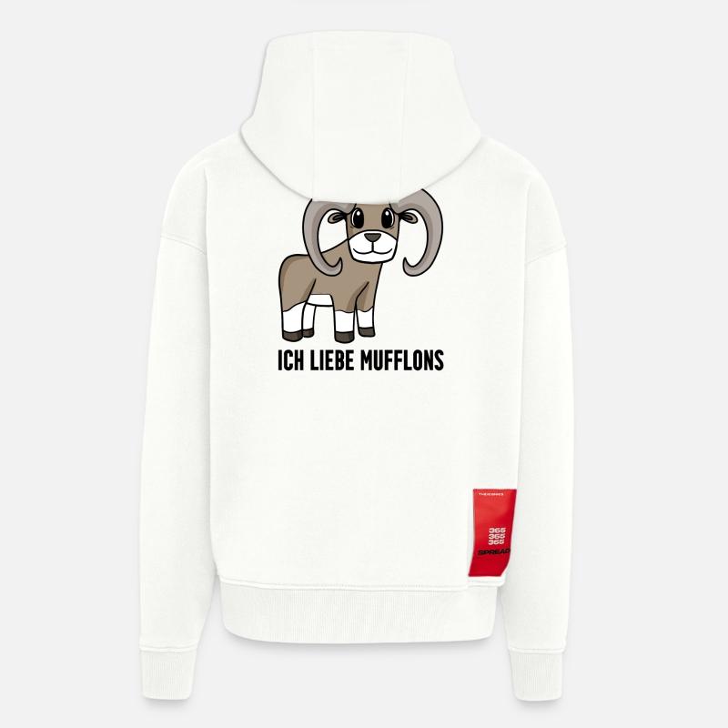 Mufflon Wildschaf - Zip Hoodie - made by SPREAD - OFF WHITE