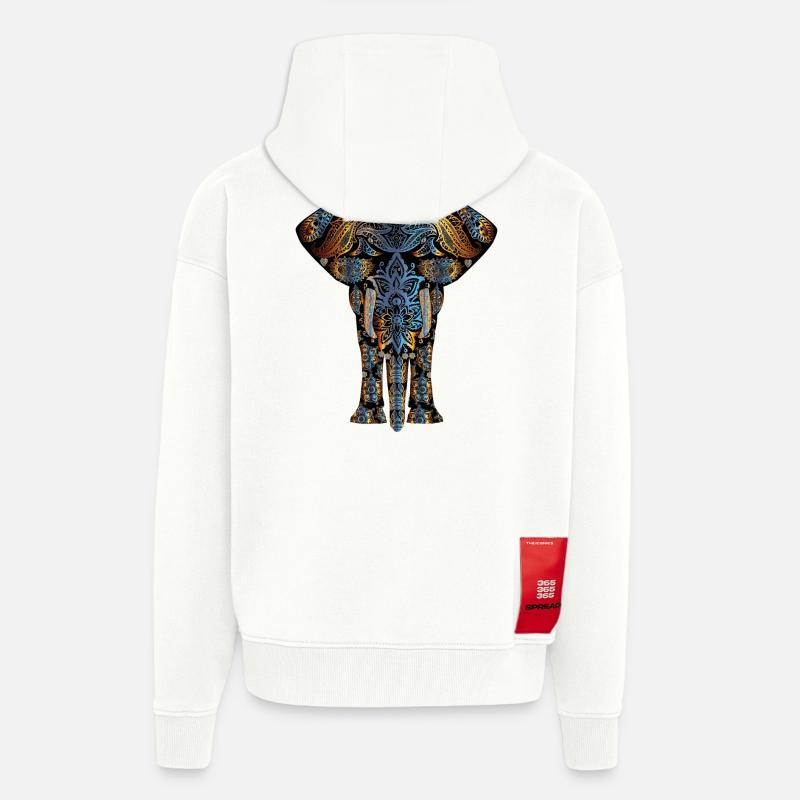 elefant - Heavyweight oversized organic hættejakke made in EU - OFF WHITE