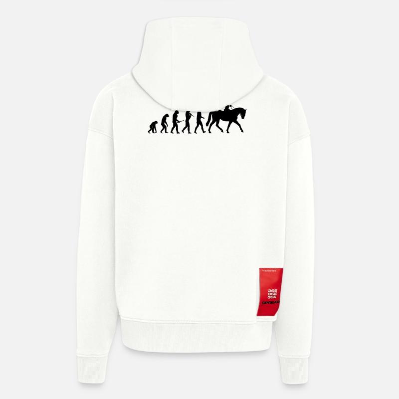 Evolution riding, equestrian gift - Zip Hoodie - made by SPREAD - OFF WHITE