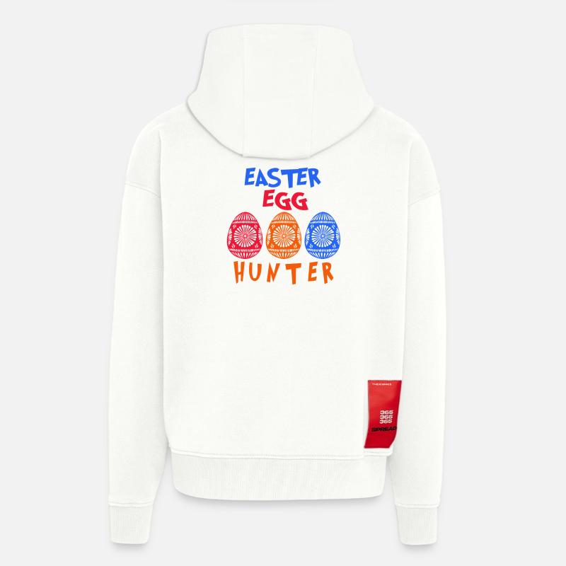 chasseurs d'oeufs de Pâques - Veste à capuche bio épaisse oversize fabriqué en UE - OFF WHITE