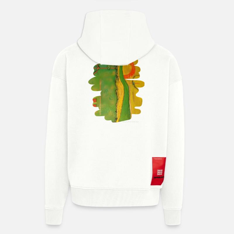 Échapper - Veste à capuche bio épaisse oversize fabriqué en UE - OFF WHITE