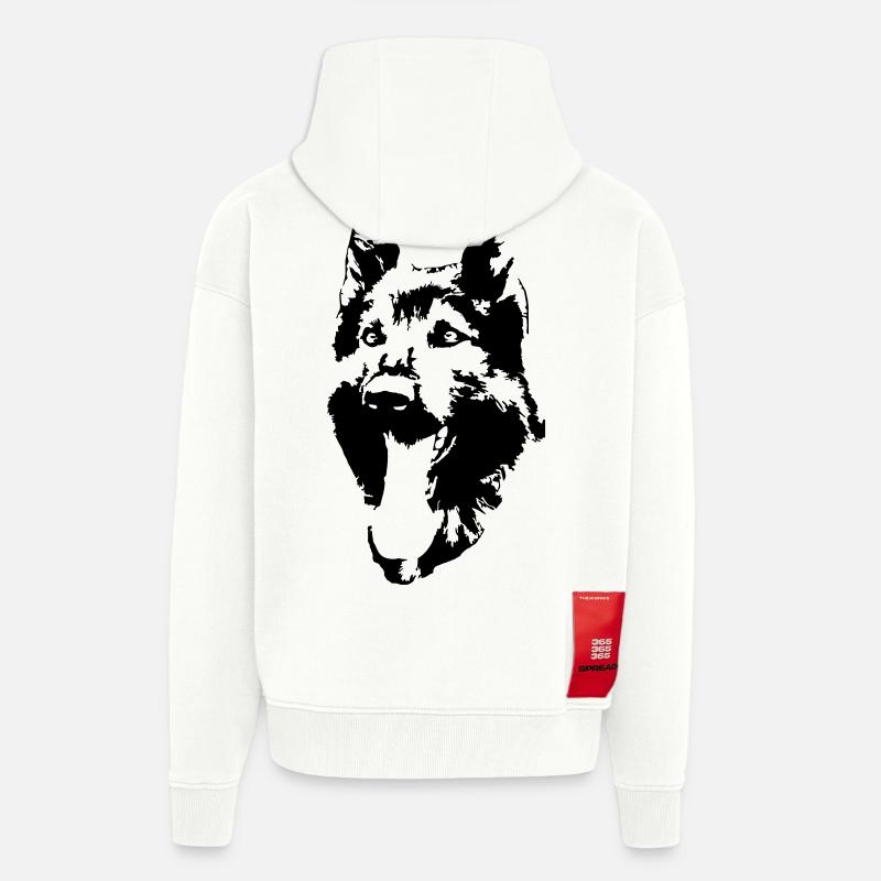 Deutscher Schäferhund Kopf - Zip Hoodie - made by SPREAD - OFF WHITE