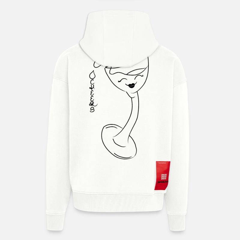 Santé ! - Veste à capuche bio épaisse oversize fabriqué en UE - OFF WHITE