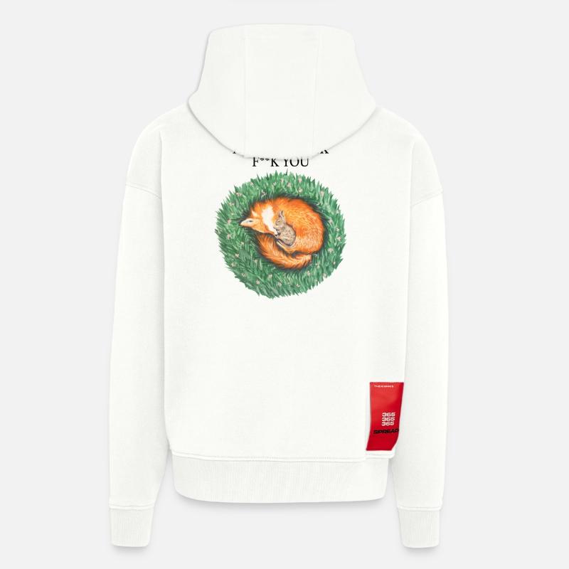 Fuchs und Hase schlafen friedlich - Zip Hoodie - made by SPREAD - OFF WHITE