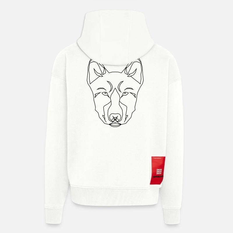Stylized Dog - Veste à capuche bio épaisse oversize fabriqué en UE - OFF WHITE