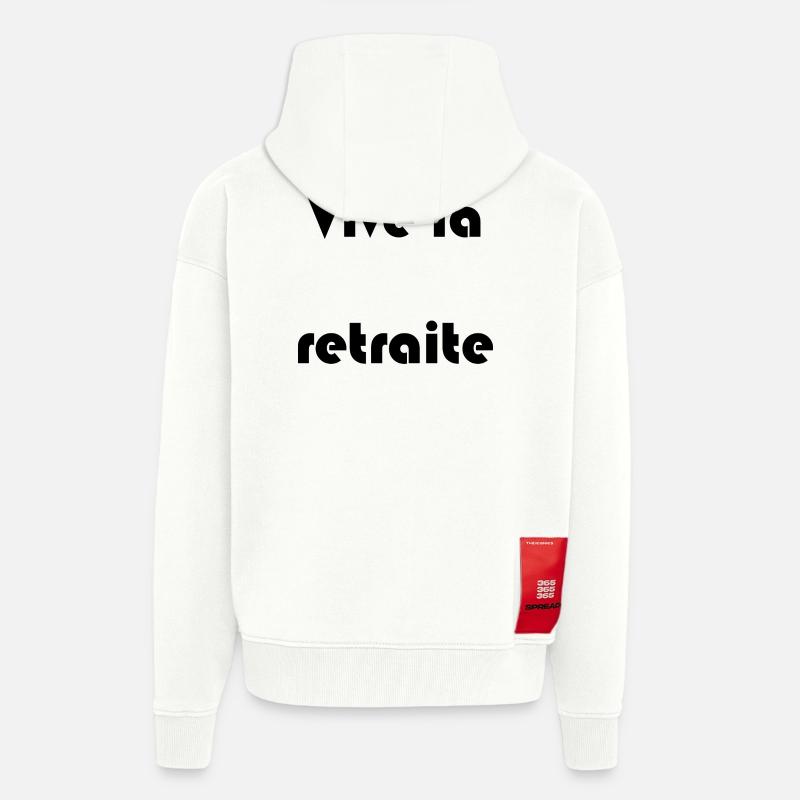RETRAITE. RETRAITE. RETRAITEE. RETRAITE - Veste à capuche bio épaisse oversize fabriqué en UE - OFF WHITE