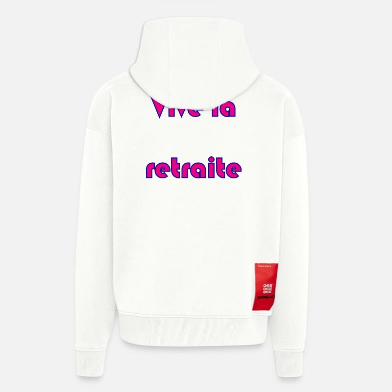 RETRAITE. RETRAITE. RETRAITEE. RETRAITE - Veste à capuche bio épaisse oversize fabriqué en UE - OFF WHITE