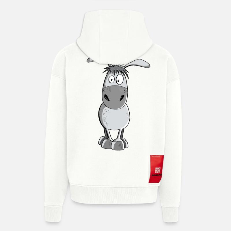 Witziger Grauer Esel - Tiere - Comic - Zip Hoodie - made by SPREAD - OFF WHITE