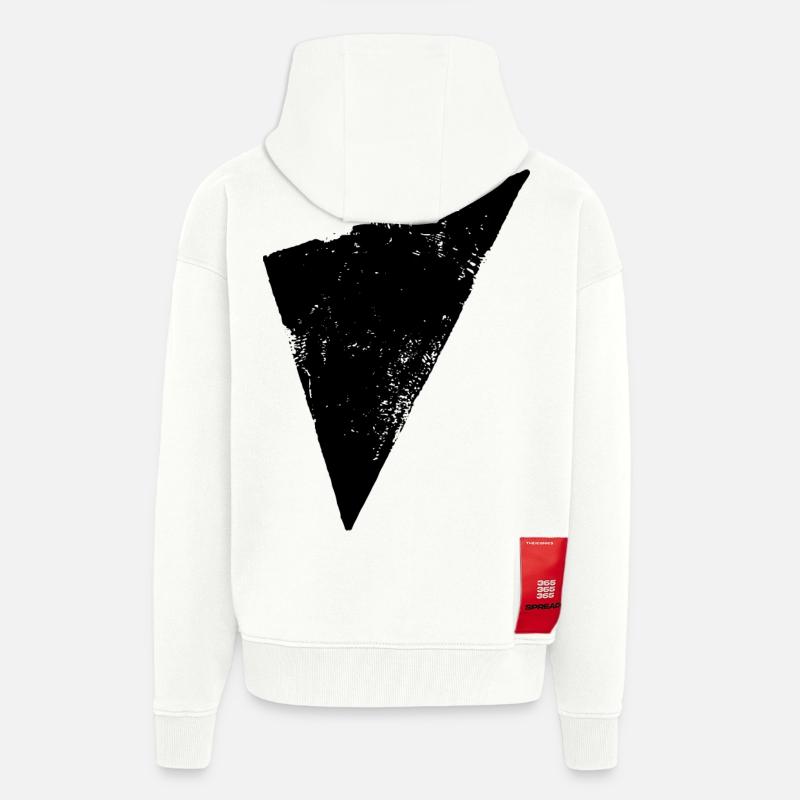 Trekant | Polygon | Trekant - Heavyweight oversized organic hættejakke made in EU - OFF WHITE