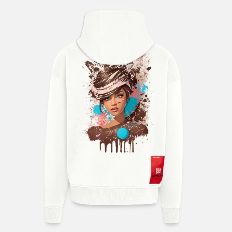 Dame douce - Veste à capuche bio épaisse oversize fabriqué en UE - OFF WHITE