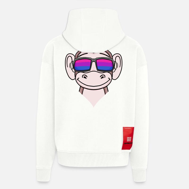 Bisexuell Affe Geschenk - Zip Hoodie - made by SPREAD - OFF WHITE