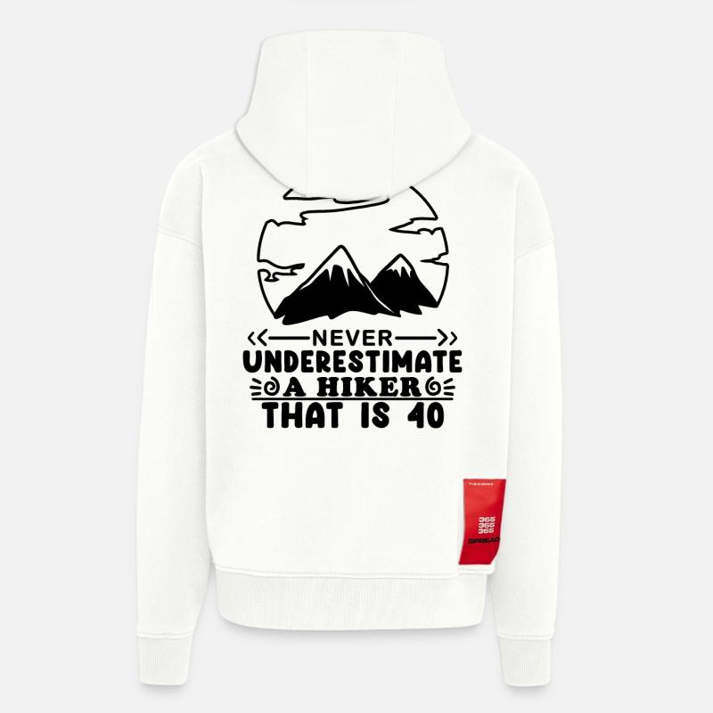 Randonnée 40e anniversaire - Veste à capuche bio épaisse oversize fabriqué en UE - OFF WHITE