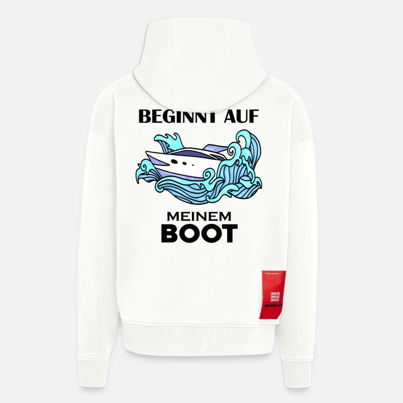 Boote Motorboot - Zip Hoodie - made by SPREAD - OFF WHITE